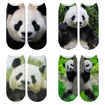 Divat Panda 3D Nyomtatás Vicces Nők Zokni Állat Rajzfilm Pandák Minta Boka Zokni Kawaii Meias Női Rövid, Vicces Zokni