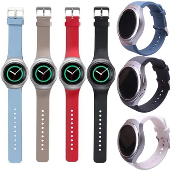 Sport Csere Watchband Samsung Felszerelés S2 R720 Szíj Szilikon Tiszta Szín Pántokkal SM-R720 Smartwatch Karkötő Correa
