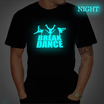 Break Dance férfi felsők férfi ruhák Hip-Hop Világító Póló Nyári Rövid Ujjú pamut Vicces Tshirt Felsők Női póló túlméretezett