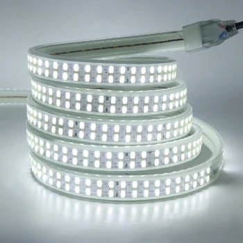Szabályozható LED Szalag Lámpa 110V, 220V Szuper Fényes Kettős Sorban 5730 240Leds Flexibilis Led Szalag szalag Rugalmas Kötelet a Fény lakberendezés 4