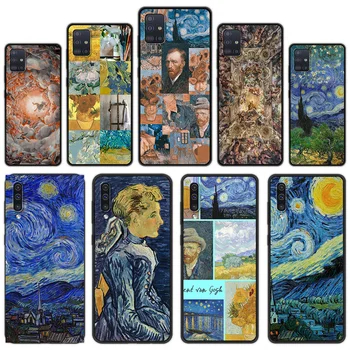 Van Gogh Művészete Angyal Telefon tok Samsung Galaxy A50 A70 A10 A10S A20 a30-as A40 A20S A20E A02S A12 A22 A32 Puha Fekete Borító Shell