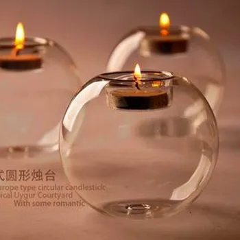 Kézzel készített üveg gyertyatartó kerek hő Európai Kristály Gyertyatartó, Otthon Dekoráció, kézműves ajándékok