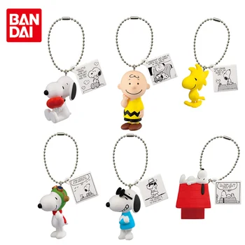 Bandai Valódi Gashapon Peanuts Képregény Karakterek Medál Aranyos Snoopys Charlie Brown Anime Figurák Kulcstartó Gacha Játékok