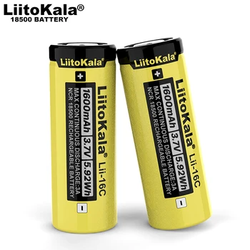 1-20DB LiitoKala Lii-16C 18500 1600mAh 3.7 V-os Újratölthető Akkumulátor Recarregavel Lítium-ion Akkumulátor LED-es Elemlámpa