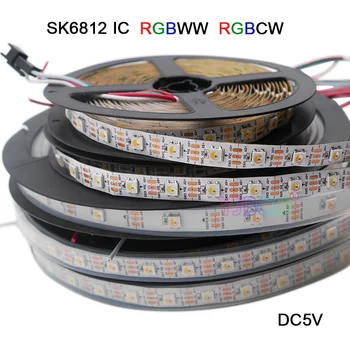 SK6812 (hasonló ws2812b ) RGBW 4 az 1-ben 30/60/144 led-ek/pixles/m;egyéni címezhető led szalag IP30/IP67 DC5V