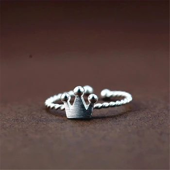 925 Sterling Ezüst, Állítható Méretű Korona Gyűrűk Nők Esküvői Gyűrűjét. jz338