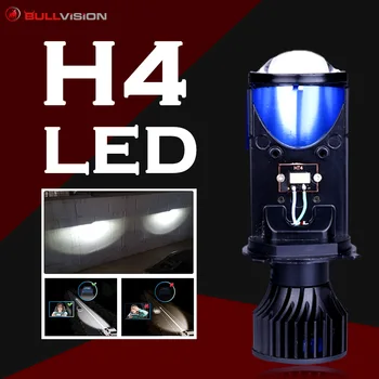 H4 LED Lencse h4 Bi-Mini LED Projektor Lencsék Fény auto Autó Fényszóró h4 Magas/Alacsony Gerenda 25000 Lumen Szuper Fényes