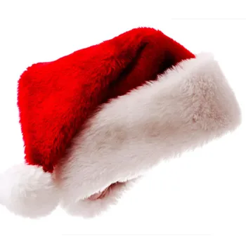 30*43 cm Új Év, Mikulás, Karácsonyi Kalap Plüss Sűrűsödik Pamut Felnőtt Karácsonyi Kalap Boldog Karácsonyt Fesztivál Kellékek Dekoráció