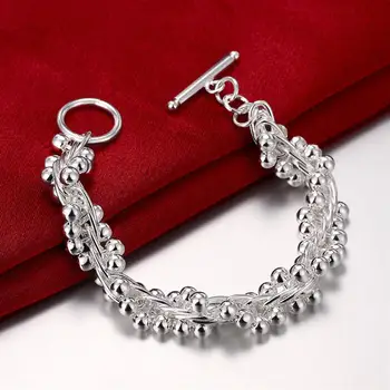 925 sterling ezüst varázsa szilárd gyöngyök lánc Karkötő női Kreatív trend Esküvői party Karácsonyi Ajándékok divat Ékszerek