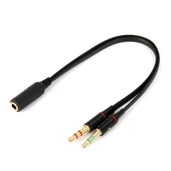 Fülhallgató Mikrofon Splitter 3,5 mm-es TPE Y-Audio Splitter 1 Nő, 2 Férfi Adapter Kábel Csatlakozó Kábel Laptop PC Átalakító