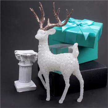 Kristály Szarvas Karácsonyi Erdő Elk Fehér Flash Arany Desszertet is, Dekoráció Boldog Karácsonyi Dekoráció az Otthoni 2022 Gyerekek Naviidad Ajándékok 0