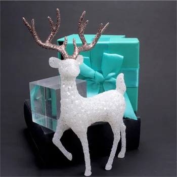 Kristály Szarvas Karácsonyi Erdő Elk Fehér Flash Arany Desszertet is, Dekoráció Boldog Karácsonyi Dekoráció az Otthoni 2022 Gyerekek Naviidad Ajándékok 1