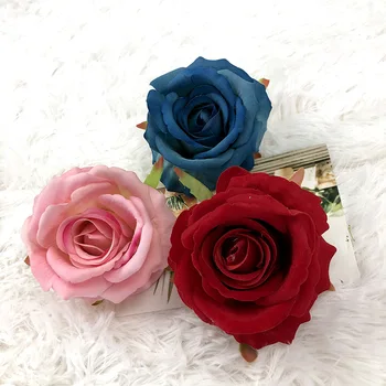 10db 10cm Többszínű Flanel Rózsa Virág Fejét Diy művirágok Fal Garland Anyagok, Esküvő Dekoráció, Csokor Rózsa Fejét
