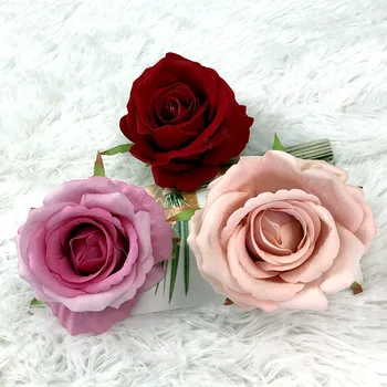 10db 10cm Többszínű Flanel Rózsa Virág Fejét Diy művirágok Fal Garland Anyagok, Esküvő Dekoráció, Csokor Rózsa Fejét 1