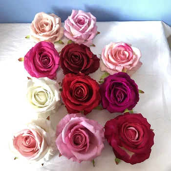 10db 10cm Többszínű Flanel Rózsa Virág Fejét Diy művirágok Fal Garland Anyagok, Esküvő Dekoráció, Csokor Rózsa Fejét 3