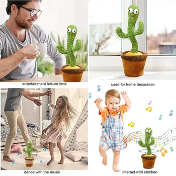 Vicces 32cm Elektromos Tánc Növény Kaktusz Plüss Plüss Játék, a Zene, a Gyerekek, a Gyermekek Ajándékok Otthoni Irodai Dekoráció 0
