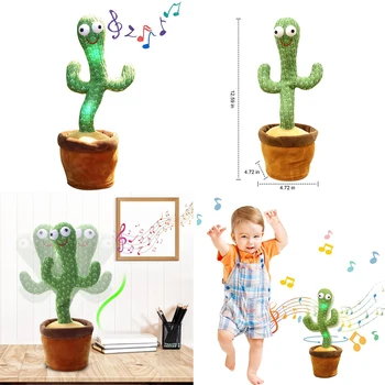 Vicces 32cm Elektromos Tánc Növény Kaktusz Plüss Plüss Játék, a Zene, a Gyerekek, a Gyermekek Ajándékok Otthoni Irodai Dekoráció 3