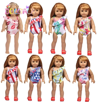 Nyári Babák Kiegészítők, Divat Bikini + Hajtű Baba Ruhák 18 inch Amerikai Baba Lány Játék Új Baby Doll Újjá Ruhák