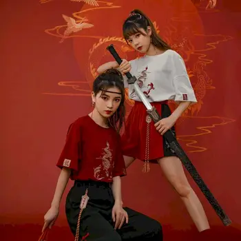 klasszikus kínai magas derék nadrág nők streetwear Harajuku koreai női ruházat bf plus size nadrág futó nyári rövid
