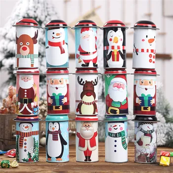 Random Színes Karácsonyi Édesség Jar Candy Tároló Doboz Gyermekek Ajándék Doboz Új Karácsonyi Dekoráció, Asztali Dekoráció
