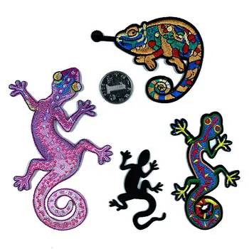 Gyönyörű Kaméleon Gecko Gyík Állat Foltok, Ruházat, Mosható Folt DIY Vas Ruhákat Matrica Tartozék