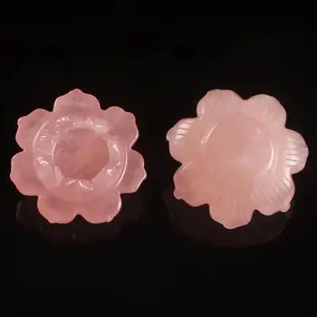 1db Természetes Rózsaszín Kristály Faragás Virágok rózsakvarc Lotus Kő Haza docor Ajándékok