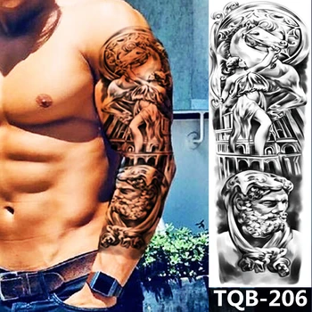 Vízálló Ideiglenes Tetoválás Matrica Totem Mechanikai Teljes Kar Nagy Méretű Hüvely Tetoválás Hamis Tatto Flash Tetoválás A Férfiak Nők 4