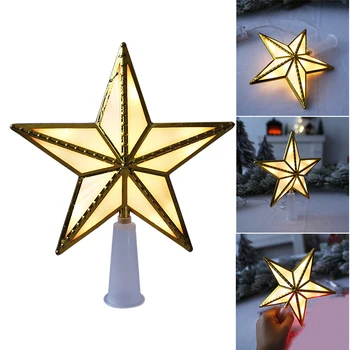 3D Világító ötágú Csillag LED Átlátszó ötágú Csillag karácsonyfa Tetején, Dekoráció, Dísz, karácsonyfa Toplisták