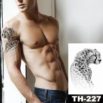 Vízálló Ideiglenes Tetoválás Matrica Vázlat Reális Leopárd Mintás Állatok A Víz Transzfer Body Art Flash Hamis Tetoválás