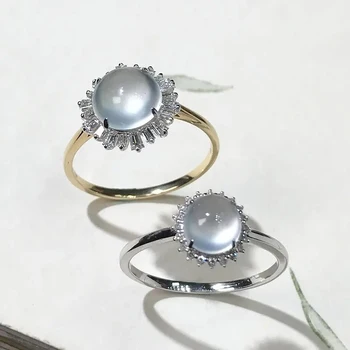 Új design gyémánt gyémánt természetes chalcedony tojás kerek nyílás állítható gyűrű elegáns varázsa kreatív retro ezüst ékszerek