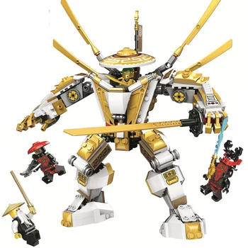 2021 Új 517pcs Ninja Arany Mech Titán Robot meghatározott Modell építőkövei 71702 Ninjagoes Gyerekek Játék Tégla születésnapi ajándék