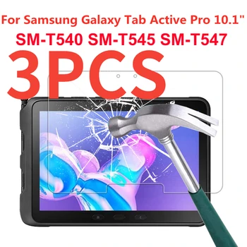 3PCS 9H Edzett Üveg Samsung Galaxy Tab Aktív Pro 10.1 Hüvelykes Képernyő Védő SM-T540 T545 T547 HD Átlátszó Védőfólia