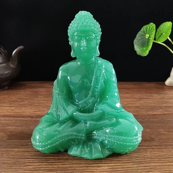Buddha Szobor, A Nyaklánc Dísz Szerencsés, Feng Shui, Meditációs Buddha Szobor Ember alkotta Jade Kő Otthoni Irodai Dekoráció Ajándék