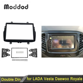 Dupla 2 Din Fascia a Daewoo Royale Lada Vesta 2015+ Rádió-DVD-Hifi Panel Dash Mount Trim Kit Audio Frame Telepítés 0