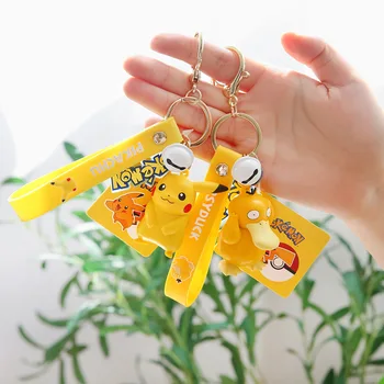 A pokémon Anime Pikachu Psyduck Charmander Jigglypuff Bulbasaur Squirtle PVC Anime Kulcstartó, Táska, Kulcstartó Medál, Születésnapi Ajándékok