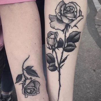 A Nők Vízálló Ideiglenes Tetoválás Matrica Fekete Rózsa Többszínű Pillangó Virág Tetoválás Víz Transzfer Body Art, Hamis Tetkó
