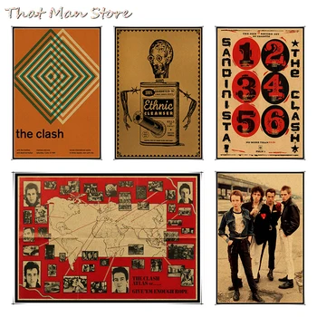 A Clash Vintage Retro rock zenekar, a zene, Gitár, Matt nátronpapír Poszter Fali Matrica Haza Decora 30*21 cm