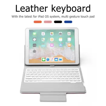 Forró Eladó Tablet Billentyűzet Multi-function 78 Kulcs Bluetooth Bőr tok Billentyűzet Háttérvilágítás Flip Cover Billentyűzet iPad 2019 4