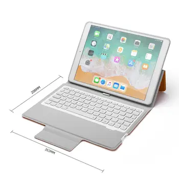 Forró Eladó Tablet Billentyűzet Multi-function 78 Kulcs Bluetooth Bőr tok Billentyűzet Háttérvilágítás Flip Cover Billentyűzet iPad 2019 5