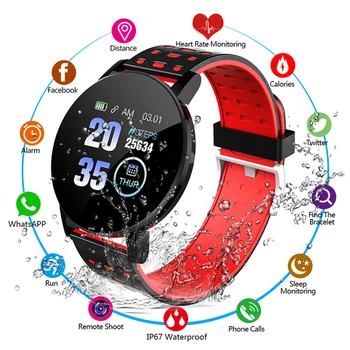 2021 Új 119S Teljes Érintőképernyős Okos Nézni, Férfiak, Nők, Sport Óra, IP67 Vízálló pulzusmérő Smartwatch IOS, Android Telefon