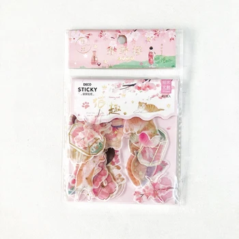 40 db /Zsák Sakura Macskák Papír Dekoratív Napló Notebook Album Matrica Dekoráció 2