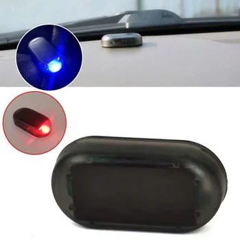 Autó Napenergia Szimulált hatóanyag nélküli Riasztó Figyelmeztetés Anti-Theft LED Villogó Biztonsági Lámpa Új 2