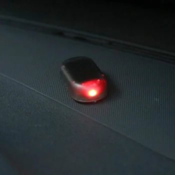 Autó Napenergia Szimulált hatóanyag nélküli Riasztó Figyelmeztetés Anti-Theft LED Villogó Biztonsági Lámpa Új 4