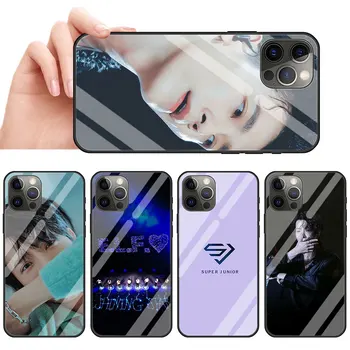 Super Junior-koreai Kpop Üveg Telefon tok iPhone 11 13 Mini 12 Pro Max 7 + 8 X XR XS SE 2020 Fedezze Mobiltelefonok coque közelében