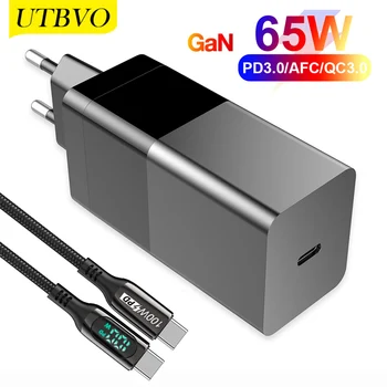 UTBVO 65W Egy-Port GaN USB-C Fali Töltő Laptopok, Táblagépek, majd a Telefon Tápellátás - Fekete (nem PPS)