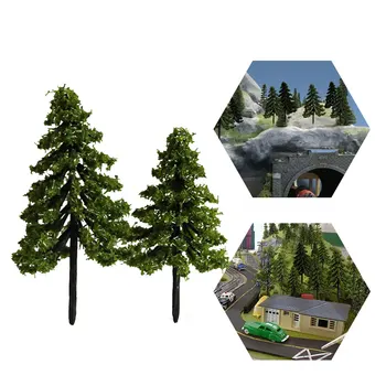 HO N Modell Vasúti Fenyő Miniatűr Modellt Műanyag, Fa Vonat, Vasút Táj Elrendezés
