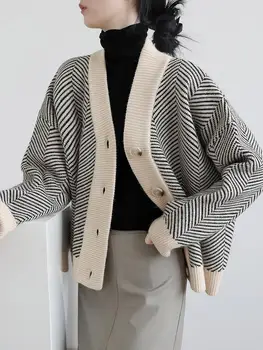 Őszi-téli 2021 női kardigán meleg kabát zsebében hímzés divat kötés hosszú ujjú kabát női laza pulóver