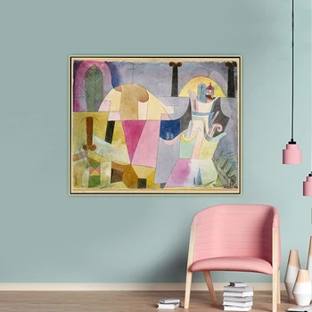 Paul Klee《Fekete Oszlopok a Táj》Absztrakt Vászon, Olaj Festmény, Grafika, Plakát, Kép, szobor, Dekoráció, Otthon Dekoráció