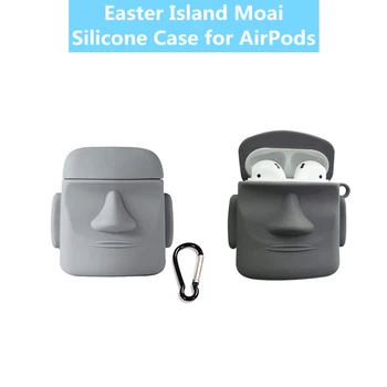 Szobrok A Húsvét-Sziget Óriás Kő Szobor Cover Az Apple Airpods 1 2 3 Pro Esetben Fülhallgató Szilikon Védőtok AirPods