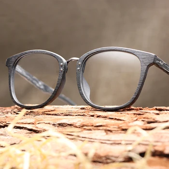 Férfiak, Nők Rövidlátás szemüveg Fa Keret, Átlátszó Lencsék, Márka, Design Szemüveg 1